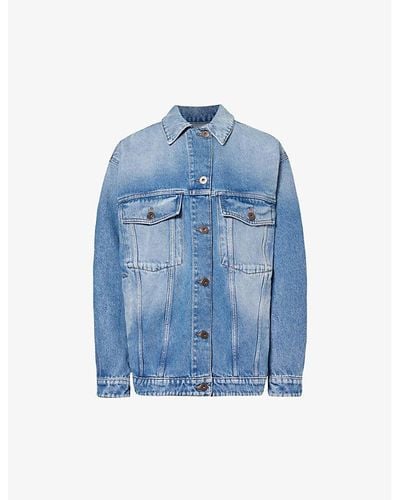Weekend by Maxmara Faded-wash Relaxed-fit Denim Jacket - Blue