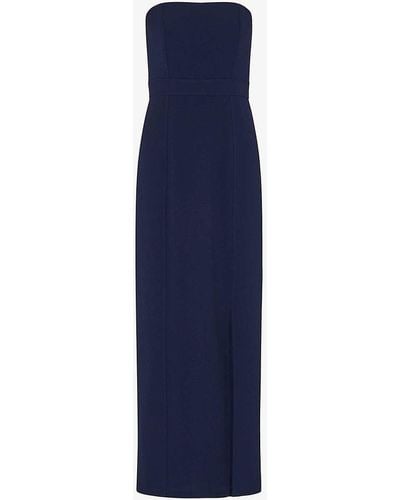 Whistles Gemma Strapless Stretch Recycled-polyester Maxi Dress - Blue