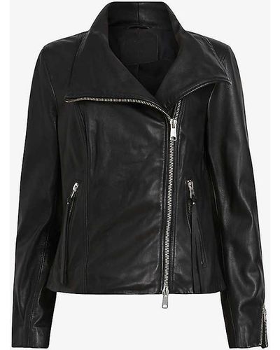 AllSaints Ellis Leather Jacket - Black