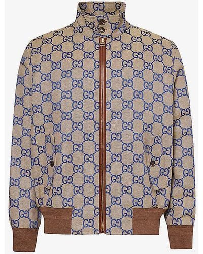 Gucci Monogram-pattern Relaxed-fit Cotton-blend Jacket - Multicolour