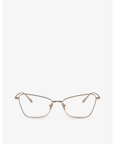 Giorgio Armani Ar5140 Cat Eye-frame Metal Glasses - Natural