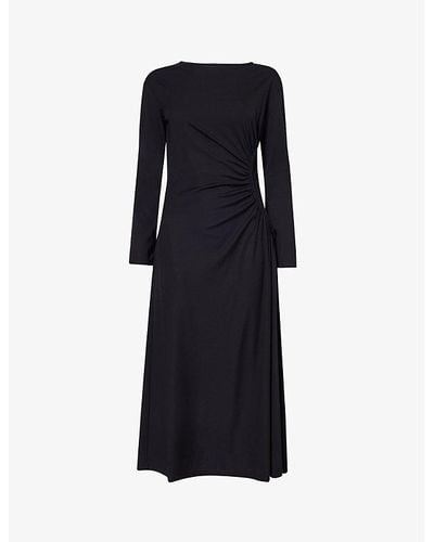 Weekend by Maxmara Romania Ruched-panel Stretch-woven Midi Dress - Black
