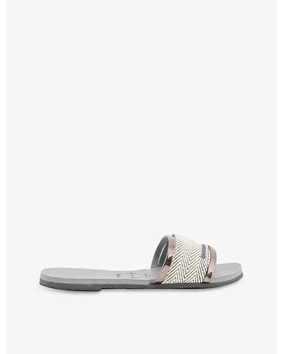 Havaianas You Trancoso Logo-embossed Rubber Sandals - Gray