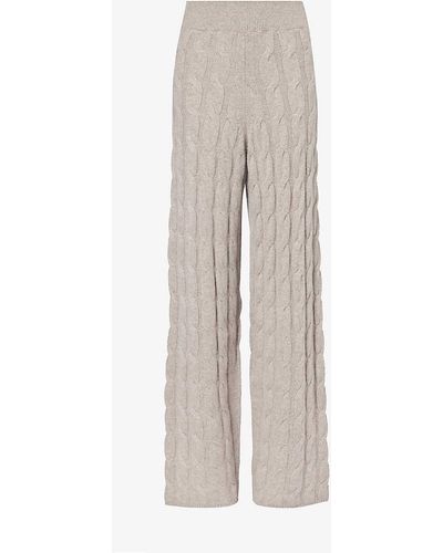 LeKasha Trevise Relaxed-fit Organic-cashmere Knitted Trouser - Natural
