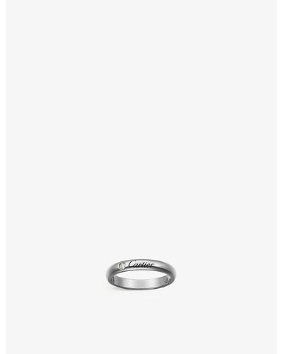 Cartier C De And Diamond Wedding Ring - White