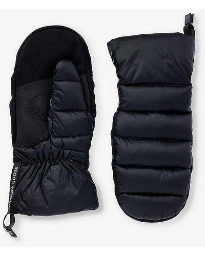 Canada Goose Branded Padded Shell Mittens - Blue