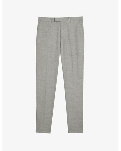 Ted Baker Luccat Herringbone Slim-fit Woven Trousers - Grey