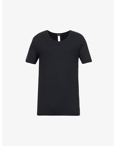 Hanro Basics Stretch-cotton T-shirt - Black