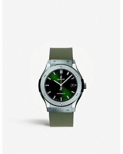 Hublot 511.nx.8970.rx Classic Fusion Titanium And Rubber Strap Automatic Watch - Green
