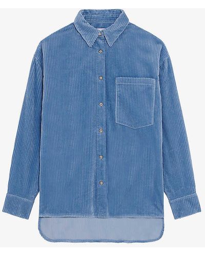 IRO Jalini Ribbed Cotton Overshirt - Blue