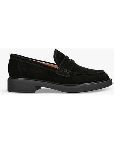 Gianvito Rossi Harris Penny-strap Suede Loafers - Black
