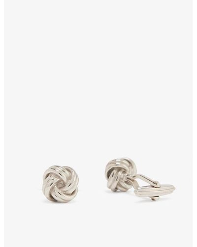 Lanvin Knotted -plated Brass Cufflinks - White