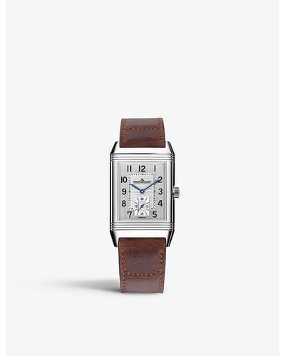 Jaeger-lecoultre Q3858520 Reverso Classic Stainless-steel And Leather Manual Watch - White