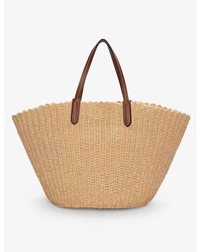 The White Company Leather-trim Straw Tote Bag - Natural