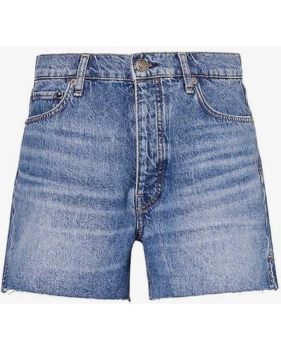Rag & Bone High-rise Denim Shorts - Blue