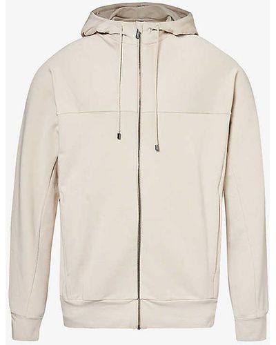 Zimmerli of Switzerland Drawstring Relaxed-fit Stretch-woven Blend Hoody - Natural