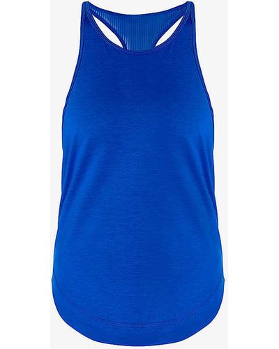 Sweaty Betty Breathe Easy Run Stretch Recycled-polyester Tank Top X - Blue