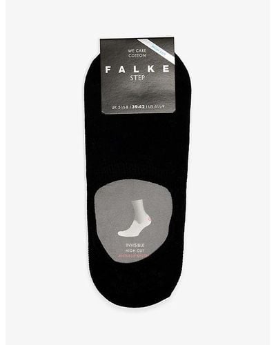 FALKE Step High Cut No Show Stretch Cotton-blend Socks - Black