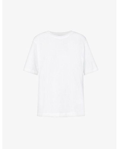 Dries Van Noten Round-neck Relaxed-fit Cotton-jersey T-shirt - White