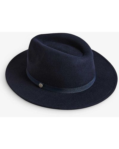 Ted Baker Corbby Branded-button Felt Trilby Hat - Blue
