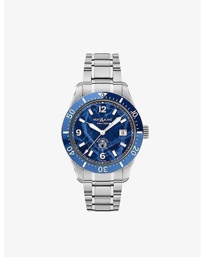 Montblanc 129369 1858 Stainless-steel Automatic Watch - Blue