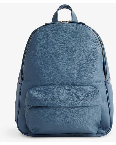Eleventy Zip-pocket Leather Backpack - Blue