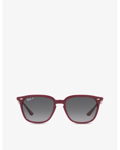 Ray-Ban Rb4362 Square-frame Acetate Sunglasses - Red