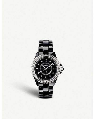 Chanel H3108 J12 33mm Diamonds High-tech Ceramic, Steel And Diamond Watch - Black