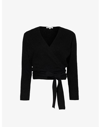 Reformation V-neck Slim-fit Recycled Cashmere-blend Top - Black