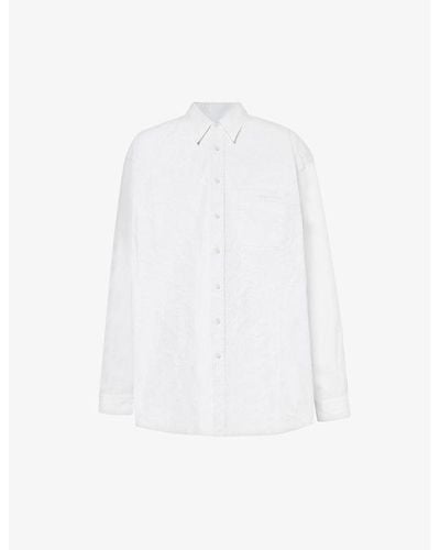 Y. Project Scrunched Brand-embroidered Cotton Shirt - White