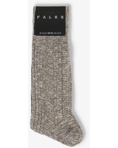 FALKE Chunky Branded-sole Cotton-blend Socks - Grey