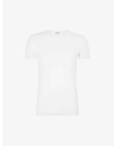 Zimmerli of Switzerland Crew-neck Cotton T-shirt - White