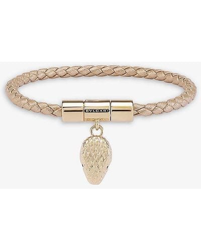 BVLGARI Serpenti Forever Leather Bracelet - Natural
