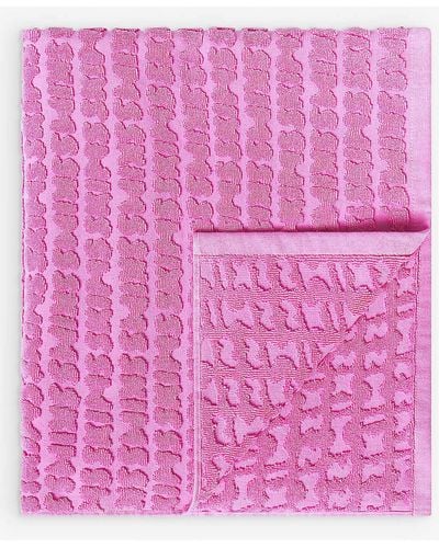 Skims Signature Swim Logo Cotton-terry Beach Towel 165cm X 101cm - Pink