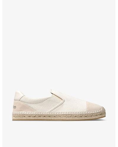 Jimmy Choo Ivan Slip-on Canvas And Suede Espadrilles - Natural