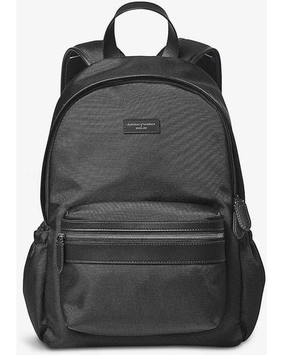 Aspinal of London Logo-embellished Woven Backpack - Black