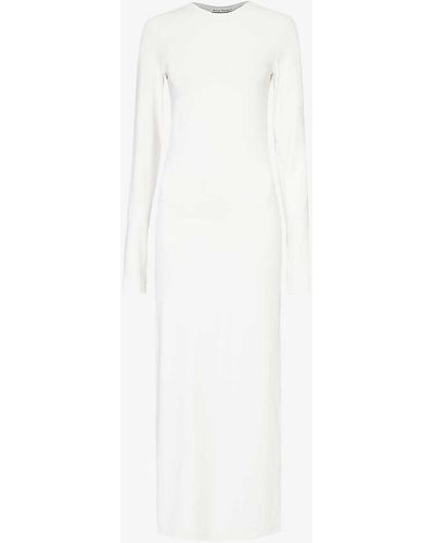 Acne Studios Efenia Round-neck Stretch-woven Maxi Dress - White