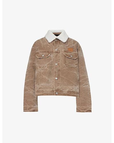 Acne Studios Orsan Brand-appliqué Padded Denim Jacket - Natural