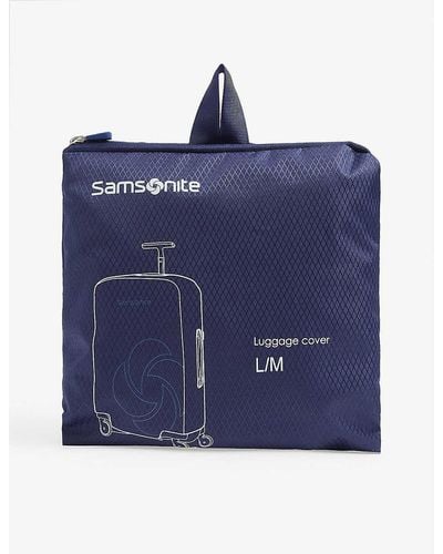 Samsonite Logo Medium/large Foldable luggage Cover - Blue