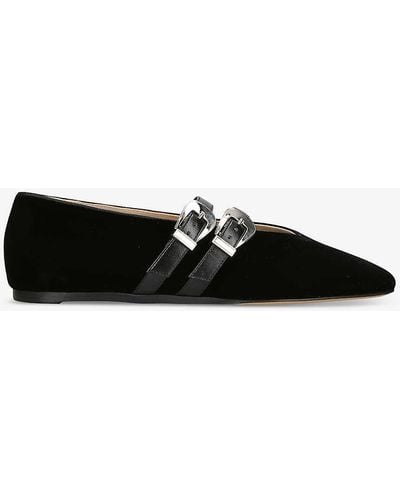 Le Monde Beryl Claudia Double-strap Leather Court Shoes - Black