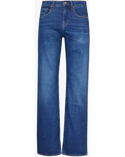 7 For All Mankind Austyn Straight-leg Mid-rise Stretch-denim Jeans - Blue