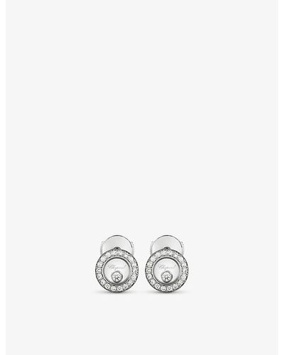 Chopard Happy Diamonds Icons 18ct White-gold And 0.38ct Diamond Earrings