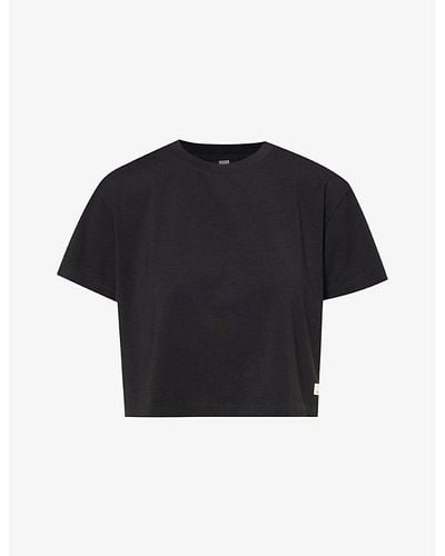 Vuori Cross-back Relaxed-fit Stretch-cotton T-shirt - Black