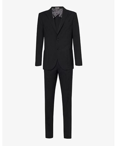 Corneliani Welt-pocket Notched-lapel Regular-fit Wool Suit - Black