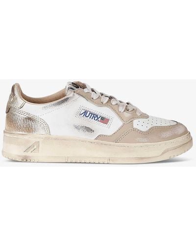 Autry Super Vintage Leather Low-top Trainers - Natural