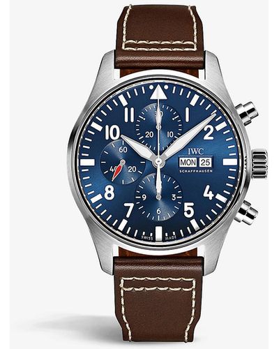 IWC Schaffhausen Iw377714 Pilot Le Petit Prince Stainless-steel And Leather Automatic Watch - Brown