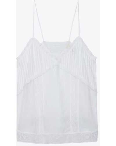 Zadig & Voltaire Calixia Frill-trim Relaxed-trim Cotton Camisole Top - White
