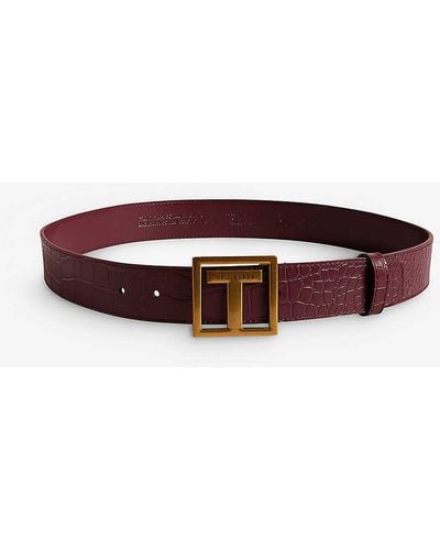 Ted Baker Telisy Logo-buckle Leather Belt - Brown