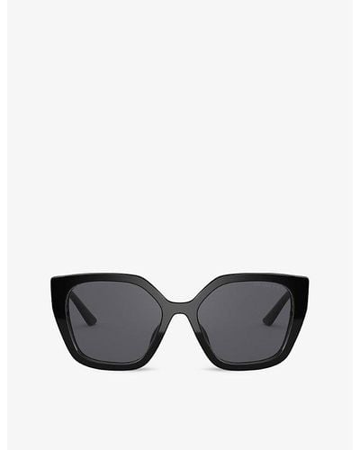 Prada Pr 24xs Rectangle-frame Sunglasses - Metallic