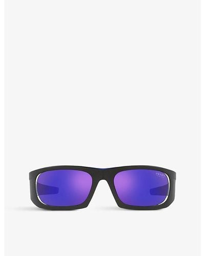 Prada Linea Rossa Ps 02ys Wrap-around Nylon Sunglasses - Purple